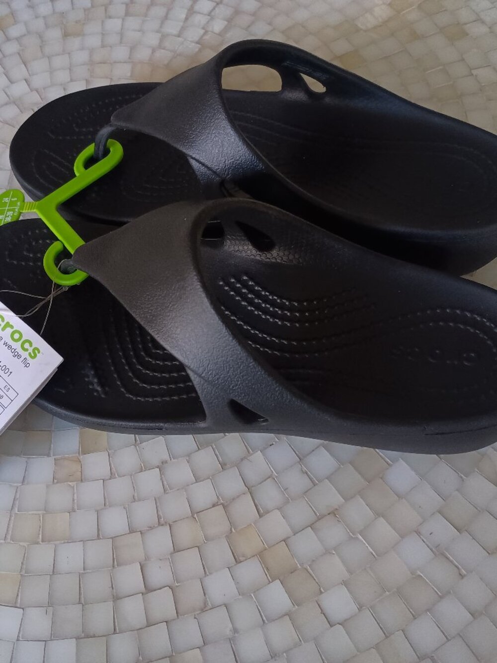New CROCS Kadee Flip-Flop Wedge Sandals- Black